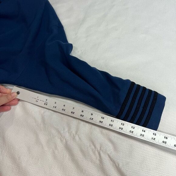 Vtg Linda Allard Ellen Tracy Blue Black Detail 100% Wool Long Coat Sz 10 Women’s - Picture 6 of 9